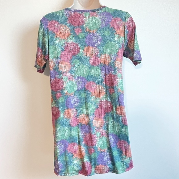 Lularoe scoop neck short sleeve hi low side slit tunic top XXS - Picture 2 of 6